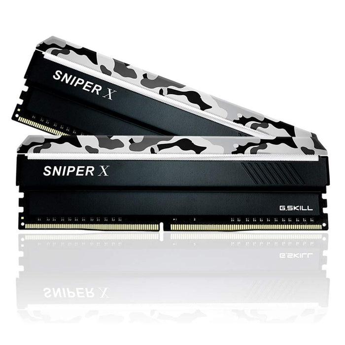 F4-3200C16D-16GSXWB G.Skill Sniper X 16GB Kit (2 X 8GB) PC4-25600 DDR4-3200MHz non-ECC Unbuffered CL16 (16-18-18-38) 288-Pin