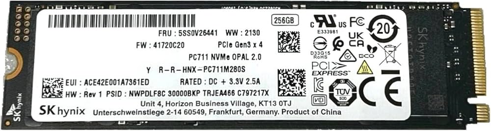 HFS256GDE9X081N SK Hynix 256GB PC601 PCIe Gen3 x4 NVMe SSD M.2 2280