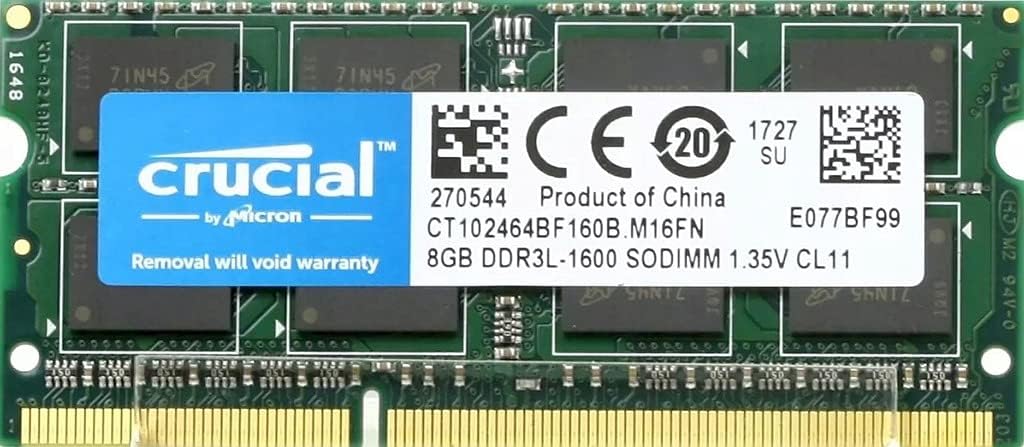 CT102464BF160B.M16FN Crucial 8GB PC3L-12800 DDR3-1600MHz non-ECC Unbuffered CL11 204-Pin