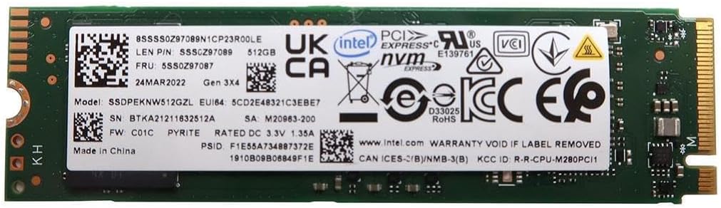 SSDPEKNW512GZL Intel 660p 512GB PCIe 3.0 x4 NVMe M.2 2280 SSD