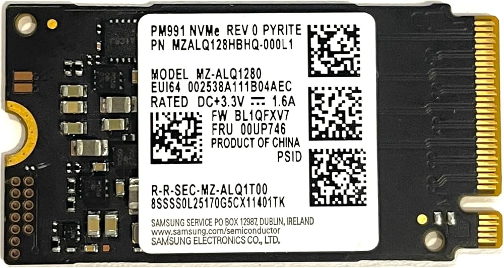 MZALQ128HCHQ-00BL1 Samsung PM991a 128GB TLC PCIe 3.0 x4 NVMe M.2 2242 SSD
