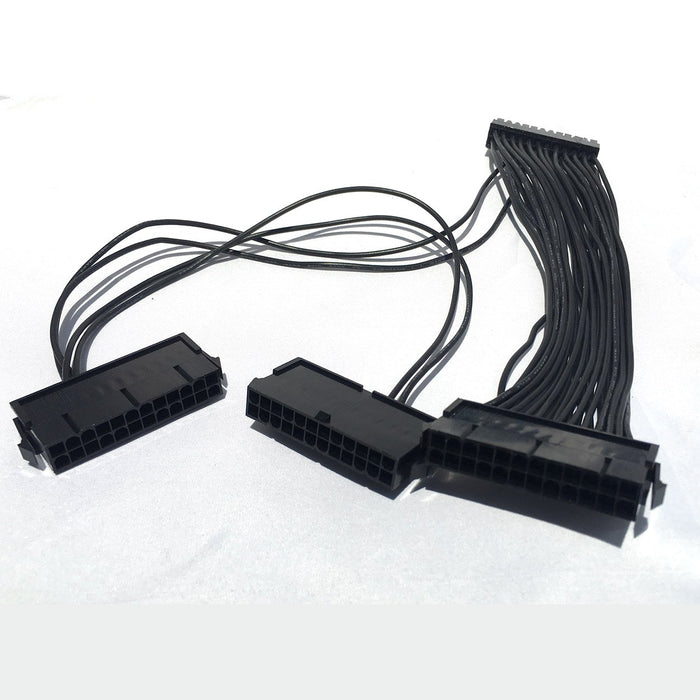 24 Pin Triple PSU ATX Power Supply Splitter Adaptor Cable Wire