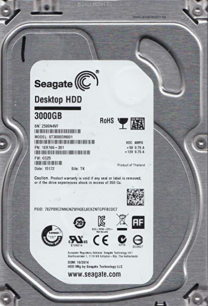 ST3000DM001 Seagate Barracuda 3TB 7200RPM SATA 6Gbps 64MB Cache 3.5" HDD - Rebuild IT