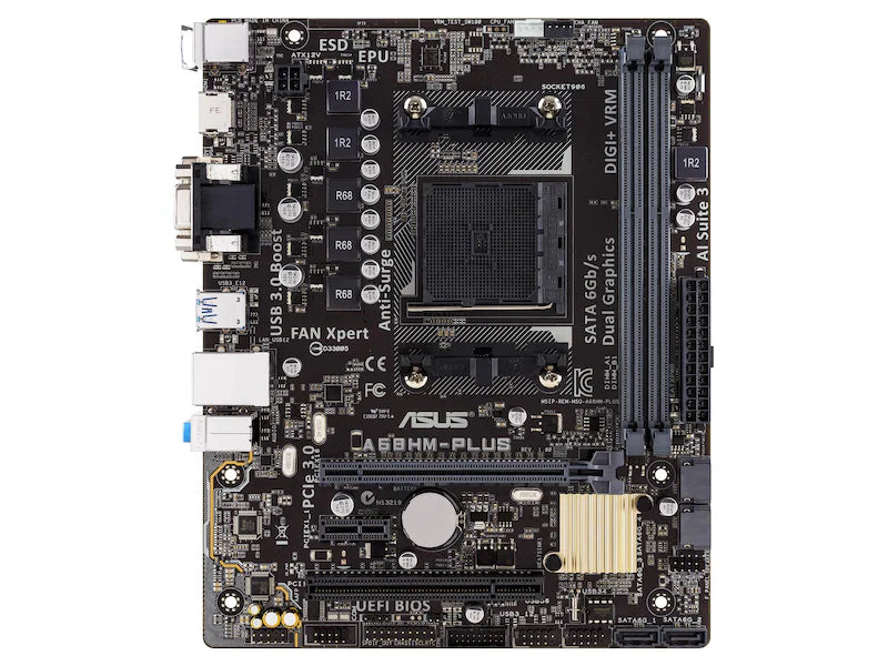 ASUS A68HM-PLUS + A8-7600 + 8GB RAM + CPU Kjøler