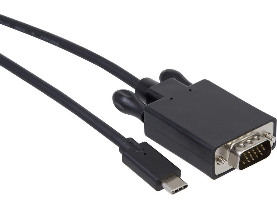 USB C til VGA kabel 2m sort