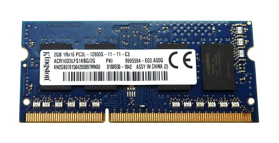 9995594-E03.A00G Kingston 2GB PC3-12800 DDR3-1600MHz non-ECC Unbuffered CL11 204-Pin