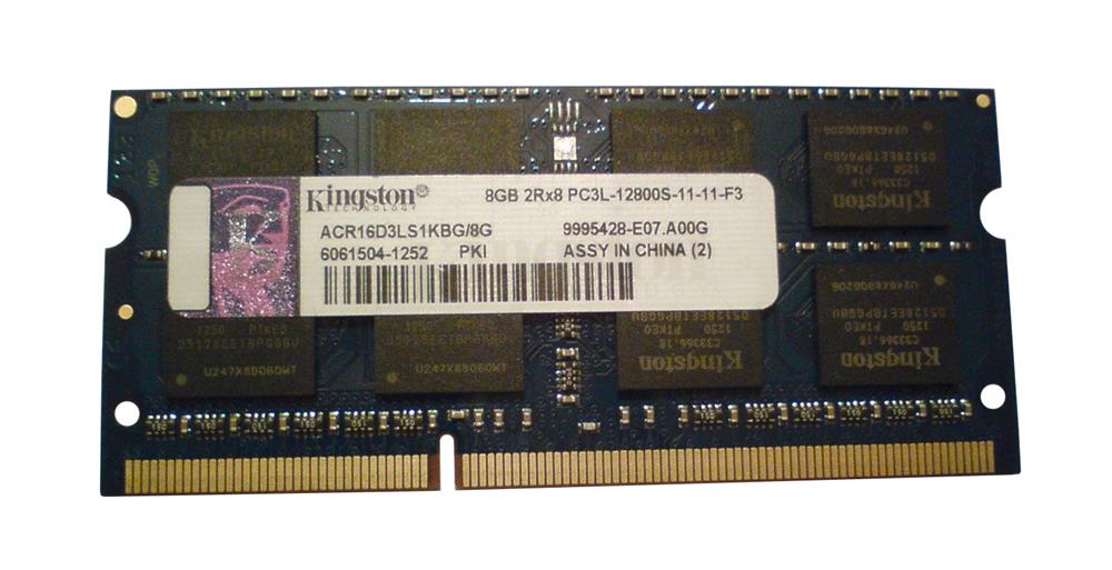 ACR16D3LS1KBG/8G Kingston 8GB PC3-12800 DDR3-1600MHz non-ECC Unbuffered CL11 204-Pin