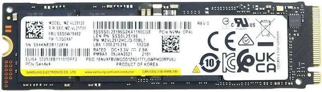 MZVL2512HCJQ-00BD1 Samsung PM9A1 Series 512GB TLC PCIe 4.0 x4 NVMe M.2 2280 SSD