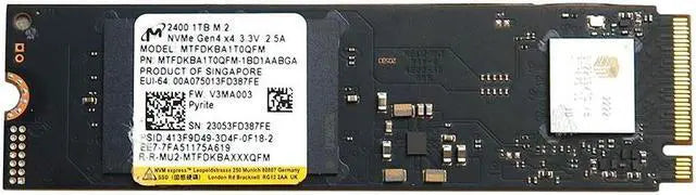MTFDKBA1T0QFM-1BD1AABYY Micron 2400 1TB QLC PCIe NVMe 4.0 x4 M.2 2280