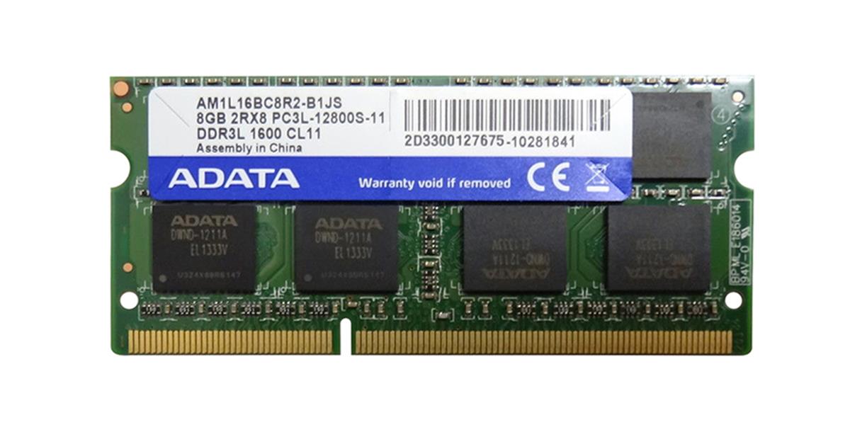 AM1L16BC8R2-B1JS ADATA Premier Pro 8GB PC3L-12800 DDR3-1600MHz non-ECC Unbuffered CL11 204-Pin