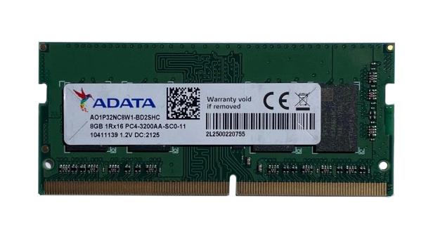 AO1P32NC8W1-BD2SHC ADATA 8GB PC4-25600 DDR4-3200MHz Non-ECC Unbuffered CL22 260-Pin