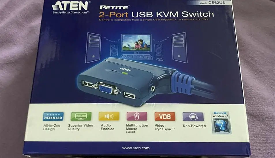 Aten Petite 2-Port UJSB KVM Switch - CS62US