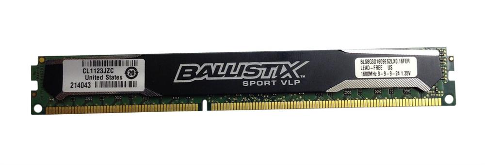 BLS8G3D1609ES2LX0.16FED Crucial Ballistix Sport 8GB PC3-12800 DDR3-1600MHz non-ECC Unbuffered CL9 (9-9-9-24) 240-Pin