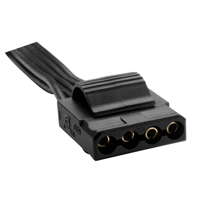 LEPA PSU - Sleeved Black Cable Molex with 4 connectors - Rebuild IT