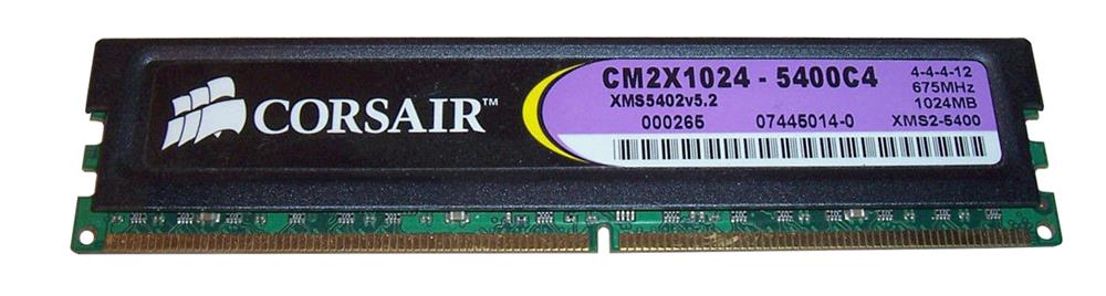 CM2X1024-5400C4 Corsair 1GB PC2-5300 DDR2-667MHz non-ECC Unbuffered CL5 240-Pin