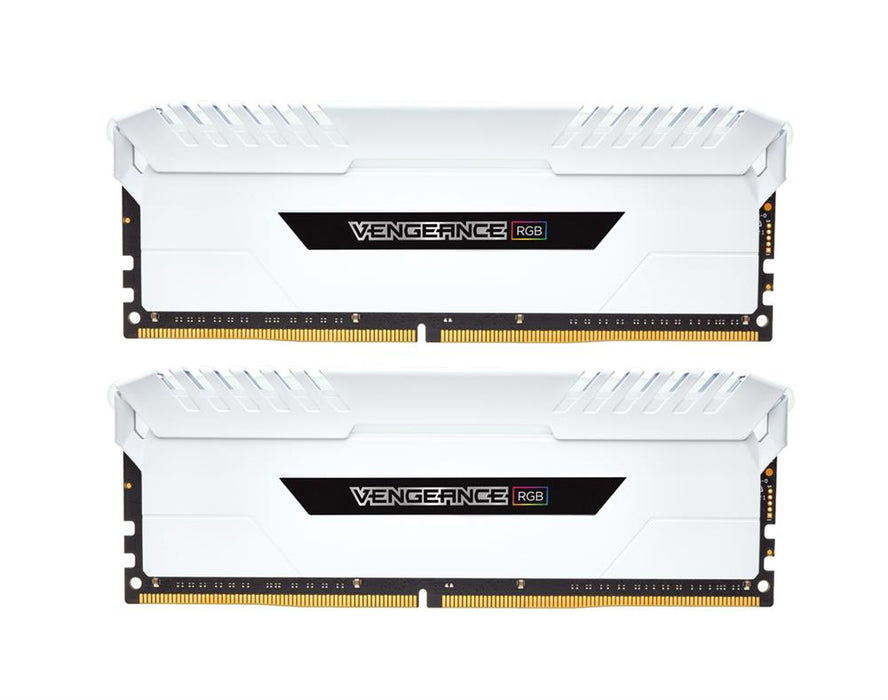 CMR32GX4M2C3200C16W Corsair Vengeance RGB 32GB Kit (2 X 16GB) PC4-25600 DDR4-3200MHz non-ECC Unbuffered CL16 (16-18-18-36) 288-Pin
