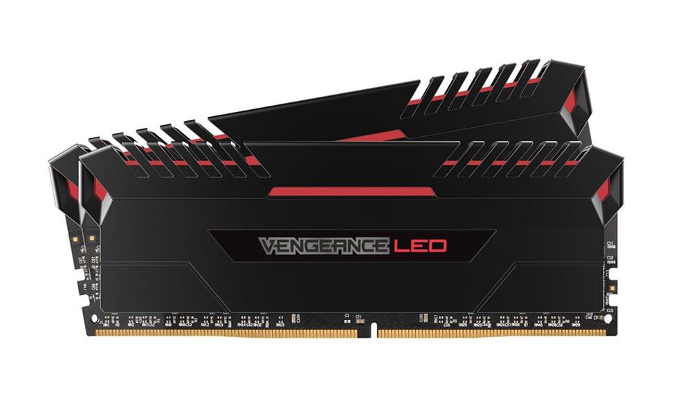 CMU32GX4M2C3200C16R Corsair Vengeance LED Red 32GB Kit (2 X 16GB) PC4-25600 DDR4-3200MHz non-ECC Unbuffered CL16 (18-18-36) 288-Pin