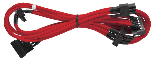 TXM / HX - Individually Sleeved Red Cable SATA with 4 connectors - Rebuild IT