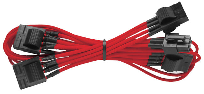 TXM / HX - Individually Sleeved Red Cable Molex with 4 connectors - Rebuild IT