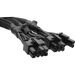 Type 4 - Flat Black Ribbon Cable Black PCIe Pig Tail - Rebuild IT
