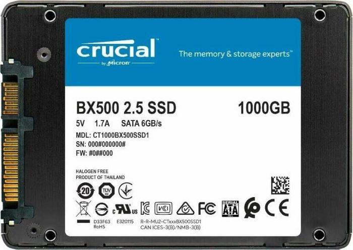 CT1000BX500SSD1 Crucial BX500 Series 1TB TLC SATA 6Gbps 2.5" SSD