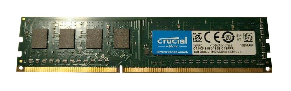 CT102464BD160B.C16FPR Crucial 8GB PC3-12800 DDR3-1600MHz non-ECC Unbuffered CL11 240-Pin