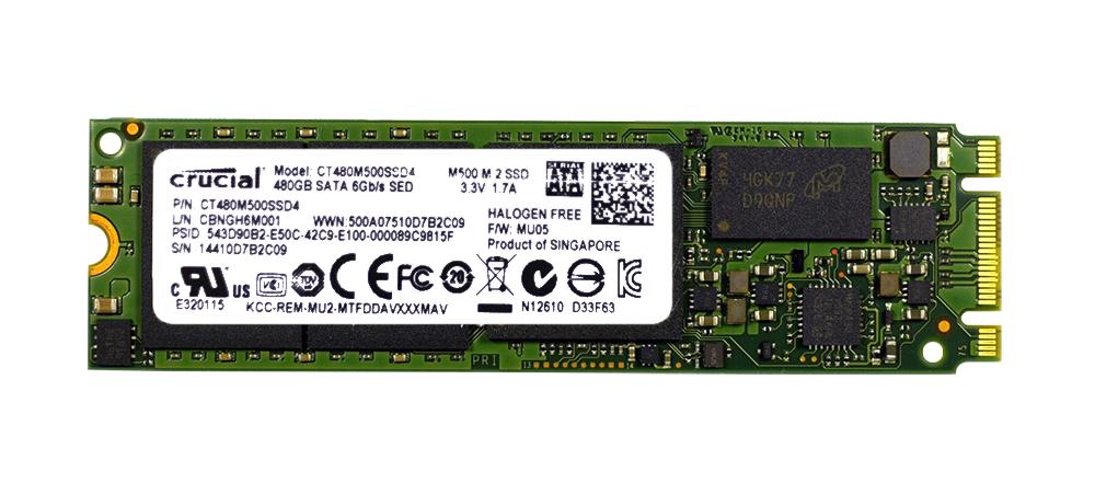 CT480M500SSD4 Crucial M500 Series 480GB MLC SATA 6Gbps M.2 2280 SSD