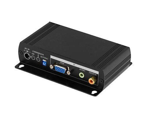 DELTACO SIGNAL CONVERTER VGA HDMI S/PDIF/1080P 15 PIN HD D-SUB (HD-15) MINI CONNECTOR: STEREO 3.5 MM FEMALE 15 PIN HD D-SUB (HD-15) 19 PIN HDMI TYPE A FEMALE