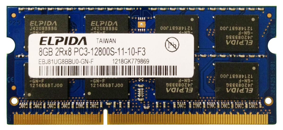 EBJ81UG8BBU0-GN-F Elpida 8GB PC3-12800 DDR3-1600MHz non-ECC Unbuffered CL11 204-Pin