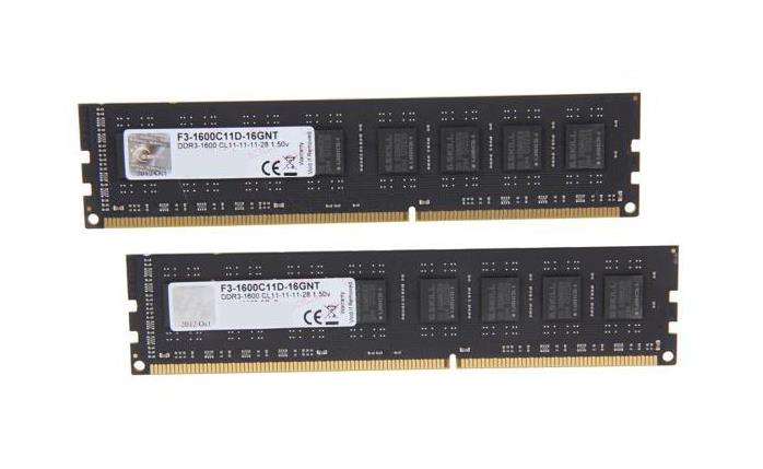 F3-1600C11D-16GNT G.Skill 16GB Kit (2 X 8GB) PC3-12800 DDR3-1600MHz non-ECC Unbuffered CL11 240-Pin