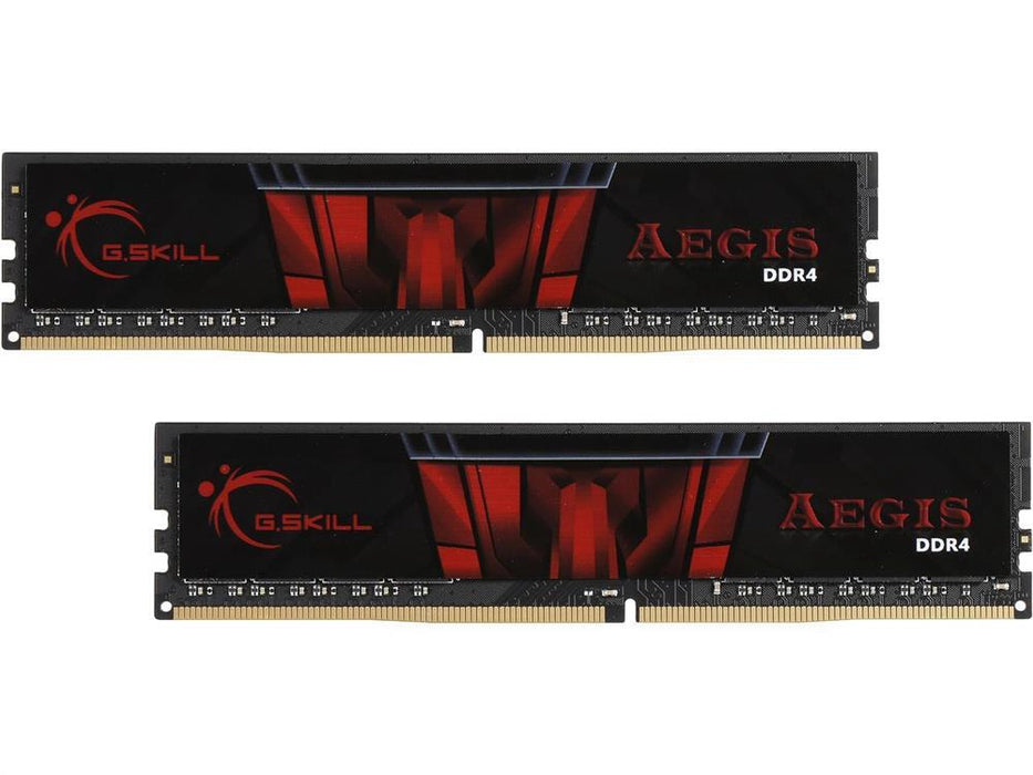 F4-3000C16D-16GISB G.Skill Aegis 16GB Kit (2 X 8GB) PC4-24000 DDR4-3000MHz non-ECC Unbuffered CL16 (16-18-18-38) 288-Pin