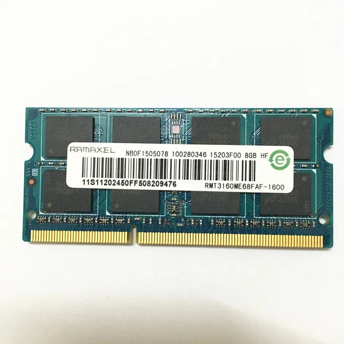 RMT3160MP68FAF-1600 Ramaxel 8GB PC3L-12800 DDR3-1600MHz Non-ECC Unbuffered 204-pin