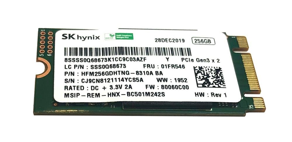 HFM256GDHTNG-8310A Hynix BC501 Series 256GB TLC PCIe 3.0 NVMe M.2 2242 SSD