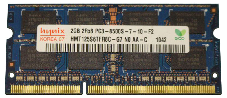 HMT125S6TFR8C-G7N0-AA-C Hynix 2GB PC3-8500 DDR3-1066MHz non-ECC Unbuffered CL7 204-Pin
