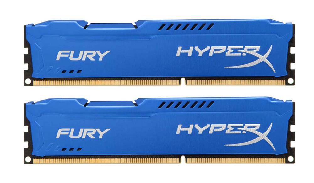 HX318C10FK2/16 Kingston HyperX FURY Blue Series 16GB Kit (2 X 8GB) PC3-14900 DDR3-1866MHz non-ECC Unbuffered CL10 240-Pin