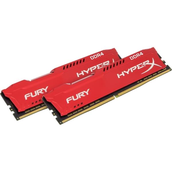 HX424C15FR2K2/16 Kingston HyperX FURY Red 16GB Kit (2 X 8GB) PC4-19200 DDR4-2400Mhz non-ECC Unbuffered CL15 (15-15-15) 288-Pin