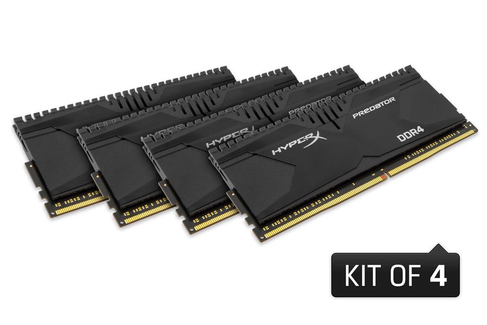 HX426C13PB2K4/16 Kingston XMP Predator Series 16GB Kit (4 X 4GB) PC4-21300 DDR4-2666MHz non-ECC Unbuffered CL13 (13-14-14) 288-Pin
