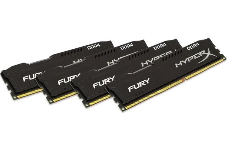HX426C15FBK4/32 Kingston HyperX FURY Black Series 32GB Kit (4 X 8GB) PC4-21300 DDR4-2666MHz non-ECC Unbuffered CL15 (15-17-17) 288-Pin