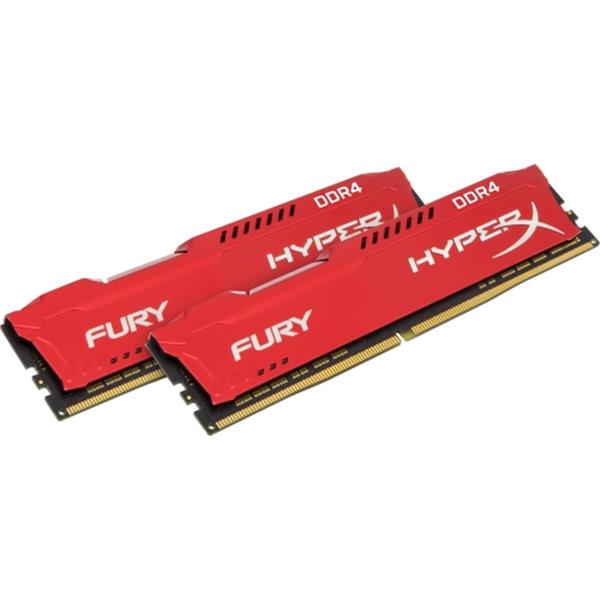 HX426C16FRK2/32 Kingston HyperX FURY Red 32GB Kit (2 X 16GB) PC4-21300 DDR4-2666MHz non-ECC Unbuffered CL16 (16-18-18) 288-Pin