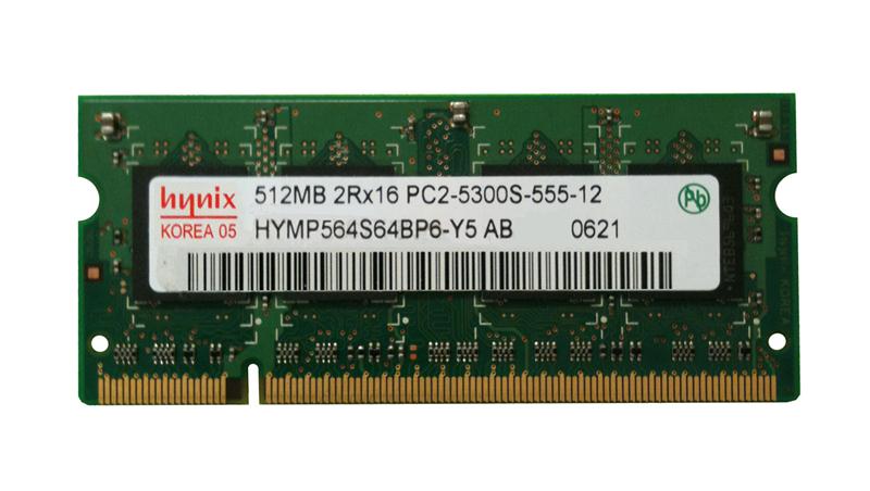 HYMP564S64BP6-Y5 AB Hynix 512MB PC2-5300 DDR2-667MHz non-ECC Unbuffered CL5 200-Pin