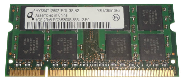 HYS64T128021EDL-3S-B2 Qimonda 1GB PC2-5300 667MHz non-ECC Unbuffered CL5 200-Pin
