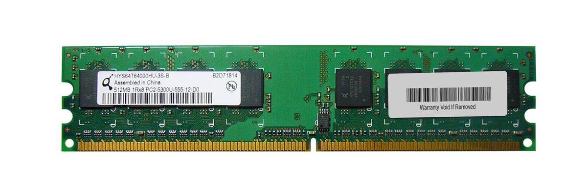 HYS64T64000HU-3S-B Infineon 512MB PC2-5300 DDR2-667MHz non-ECC Unbuffered CL5 240-Pin
