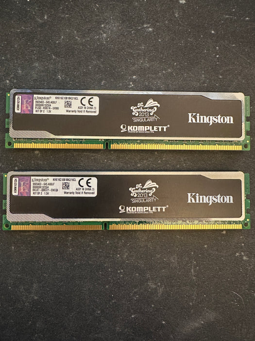 The Gathering 2013 Singularity - KHX16C10B1BK2/16CL Kingston XMP HyperX Black Series 16GB Kit (2 X 8GB) PC3-12800 DDR3-1600MHz non-ECC Unbuffered CL10 240-Pin