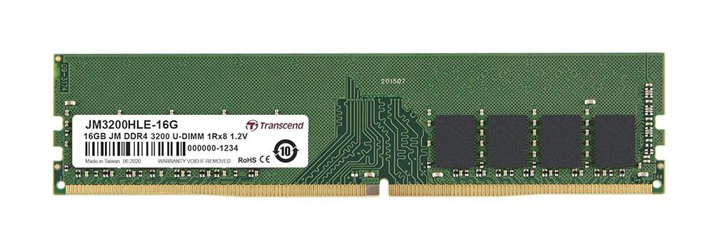 JM3200HLE-16G Transcend 16GB PC4-25600 DDR4-3200MHz non-ECC Unbuffered CL22 288-Pin