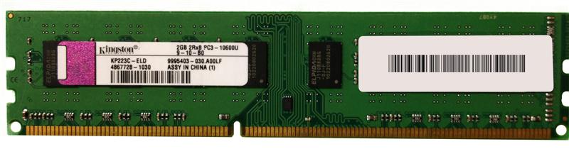 KP223C-ELD Kingston 2GB PC3-10600 DDR3-1333MHz non-ECC Unbuffered CL9 240-Pin