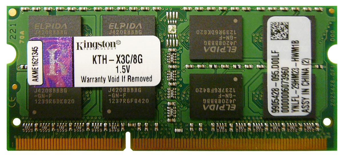 KTH-X3C/8G Kingston 8GB PC3-12800 DDR3-1600MHz non-ECC Unbuffered CL11 204-Pin