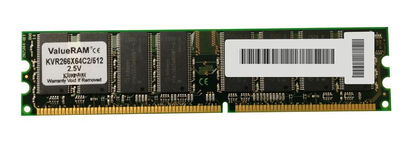 KVR266X64C2/512 Kingston 512MB PC2100 DDR-266MHz non-ECC Unbuffered CL2.5 184-Pin