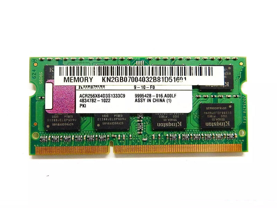ACR256X64D3S1333C9 Kingston 2GB PC3-10600 DDR3-1333MHz non-ECC Unbuffered CL9 204-Pin