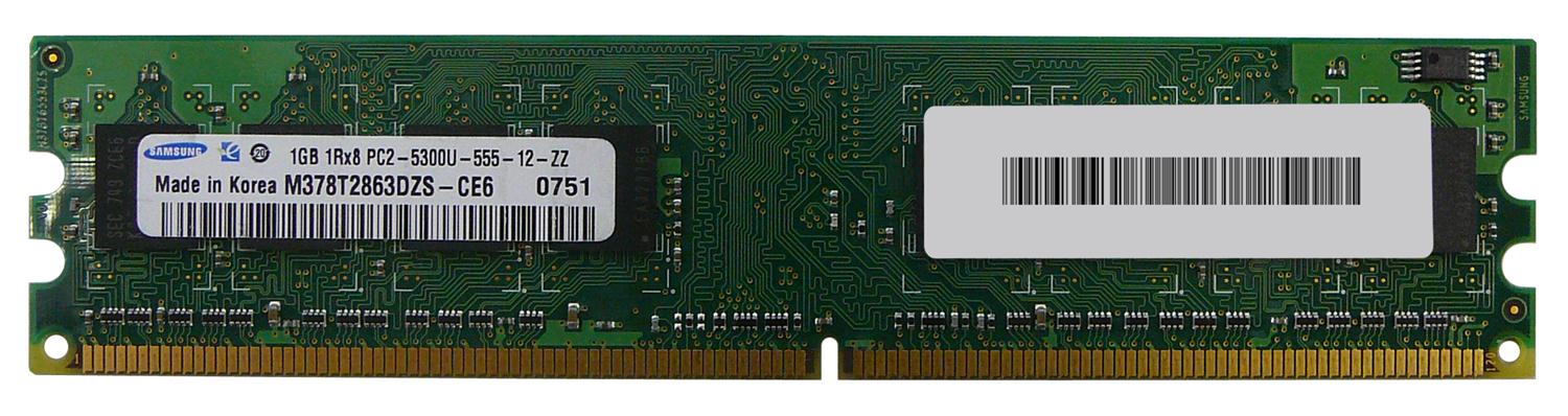 M378T2863DZS-CE6 Samsung 1GB PC2-5300 DDR2-667MHz non-ECC Unbuffered CL5 240-Pin