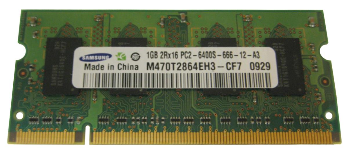 M470T2864EH3-CF7 Samsung 1GB PC2-6400 DDR2-800MHz non-ECC Unbuffered CL6 200-Pin